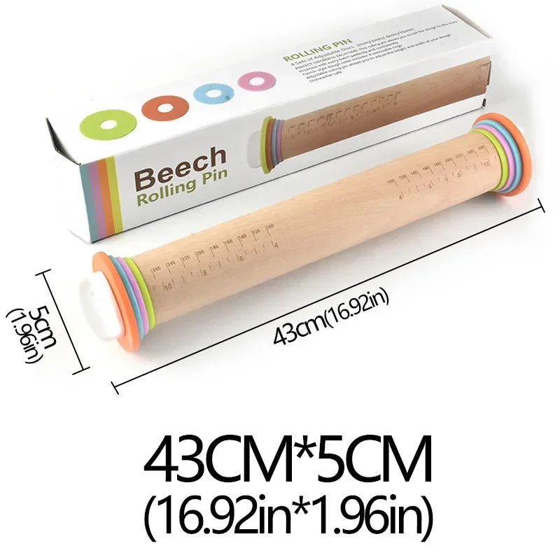 Adjustable Rolling Pin & Non-Stick Silicone Baking Mat Set