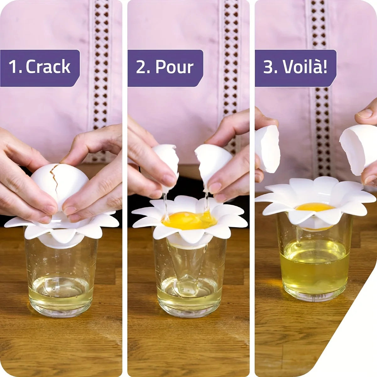 Flower Egg Separator – Cute Egg White & Yolk Divider