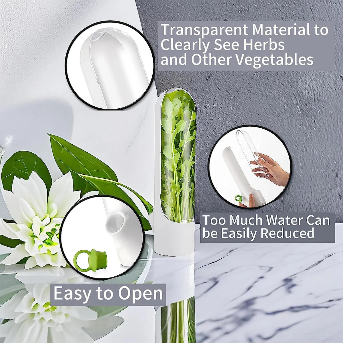 Fresh Herb Keeper – Refrigerator Herb Storage Container