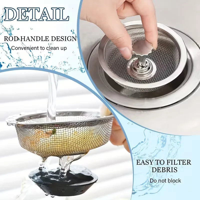 Stainless Steel Sink Strainer – Non-Clogging Drain Filter