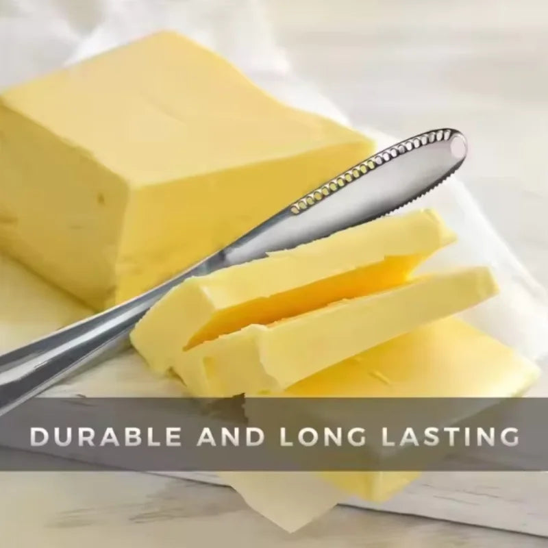 3-in-1 Stainless Steel Butter Knife – Spreader, Curler & Cheese Knife