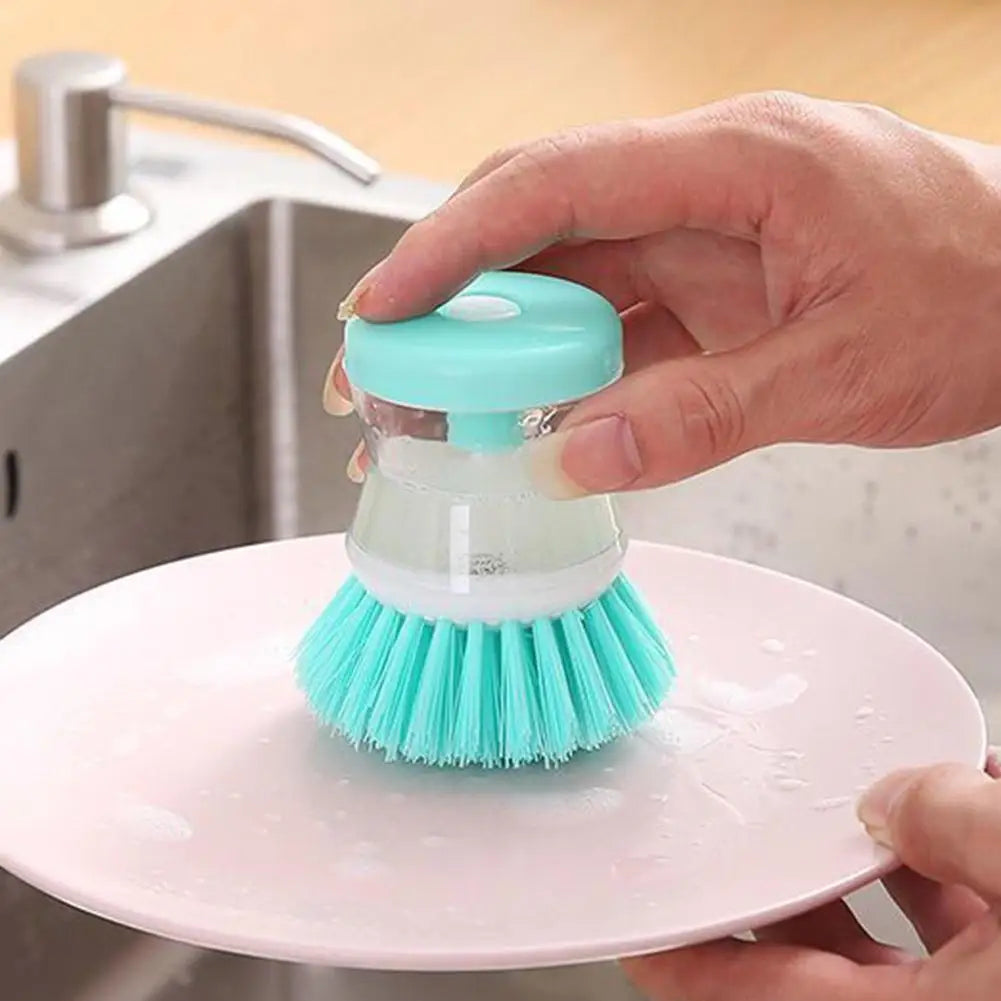 Soap Dispensing Dish Brush – Refillable Kitchen Scrubber