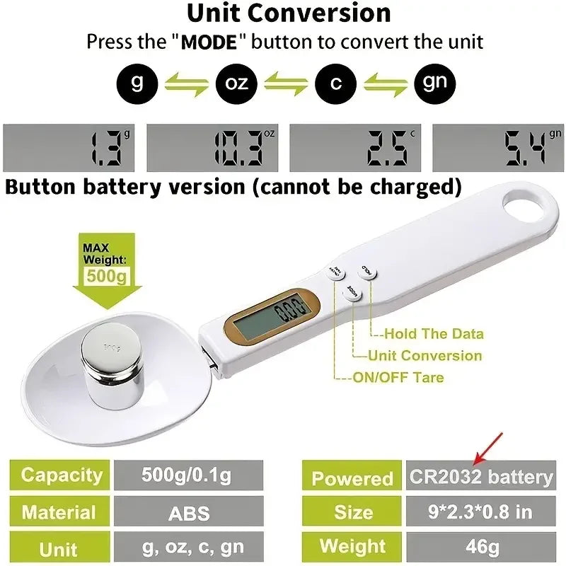 Digital Measuring Spoon Scale – Precision Kitchen & Coffee Scoop