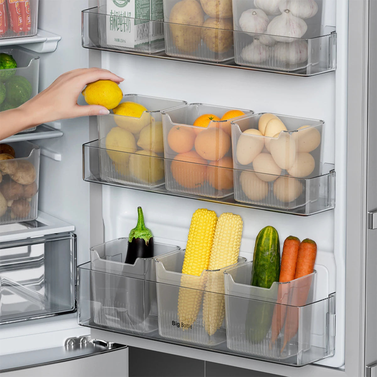 Refrigerator Side Door Storage Boxes – Space-Saving Fridge Organizer Set