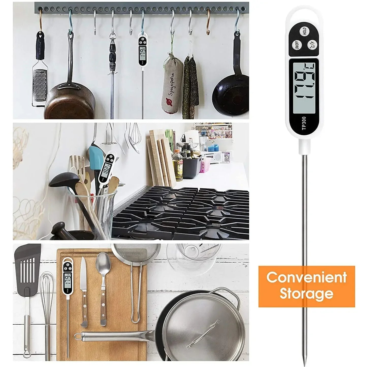 Digital Kitchen Thermometer – Instant Read Food & Meat Temperature Probe
