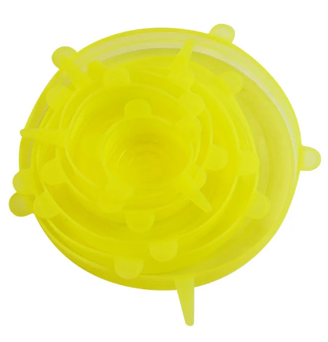 Reusable Silicone Stretch Lids – Airtight Food Covers Set of 6