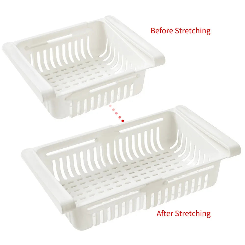 Expandable Refrigerator Storage Drawer – Hanging Fridge Organizer Bin