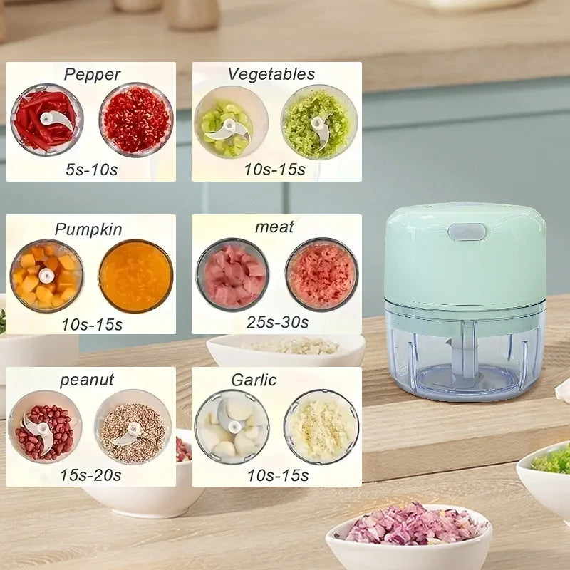 Mini Rechargeable Garlic Chopper & Meat Grinder – 250ml Electric Food Processor