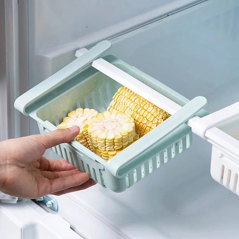 Expandable Refrigerator Storage Drawer – Hanging Fridge Organizer Bin