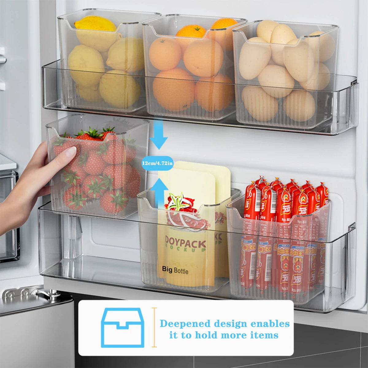 Refrigerator Side Door Storage Boxes – Space-Saving Fridge Organizer Set