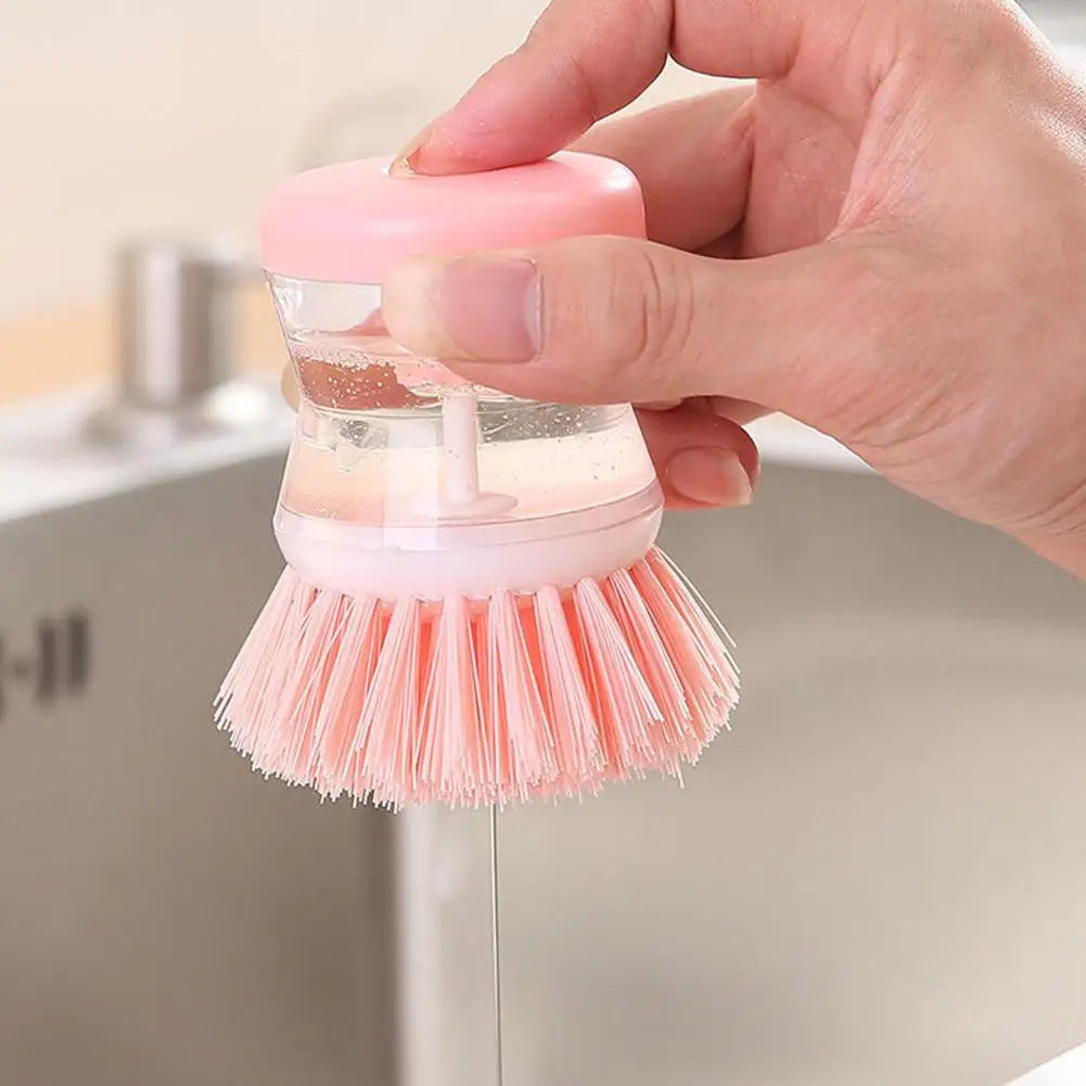 Soap Dispensing Dish Brush – Refillable Kitchen Scrubber