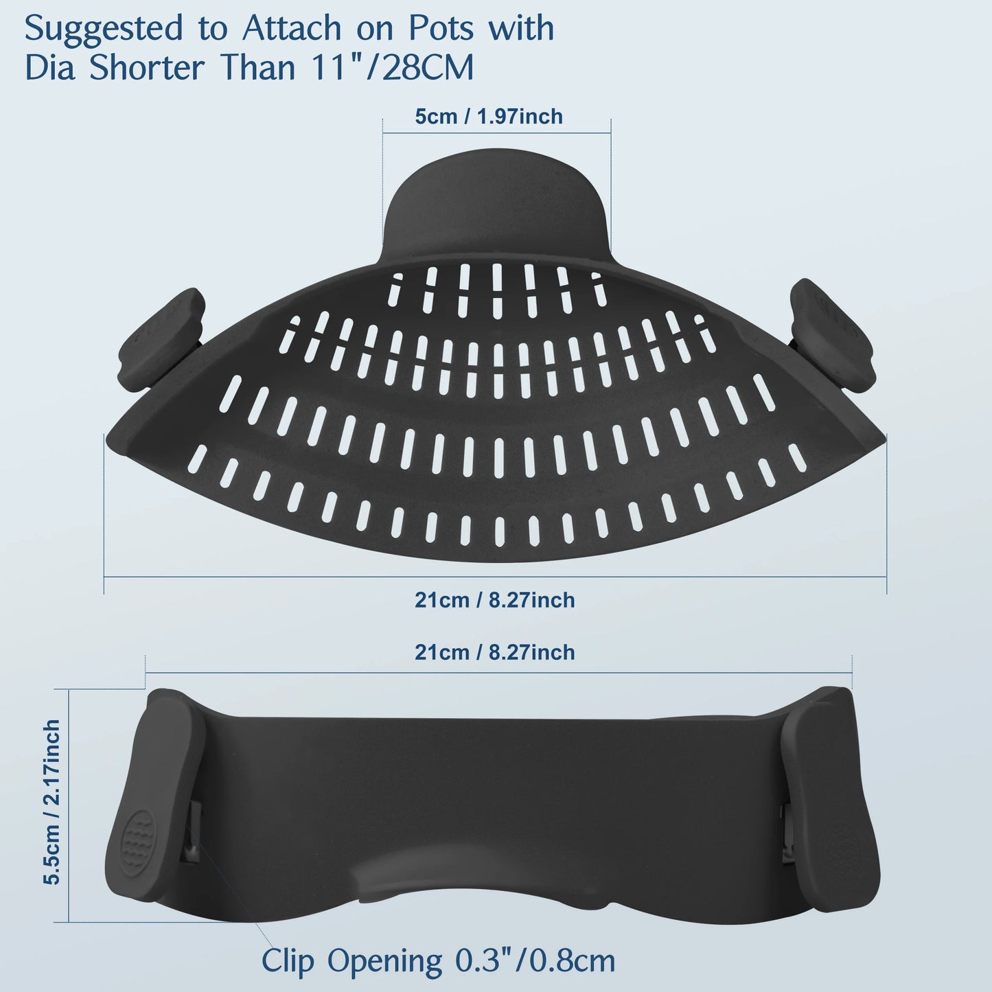 Clip-On Silicone Pot Strainer – Adjustable Kitchen Colander