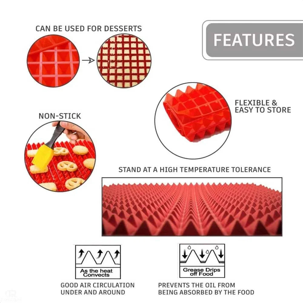 Non-Stick Silicone Pyramid Baking Mat – Heat Resistant Cooking & BBQ Mat
