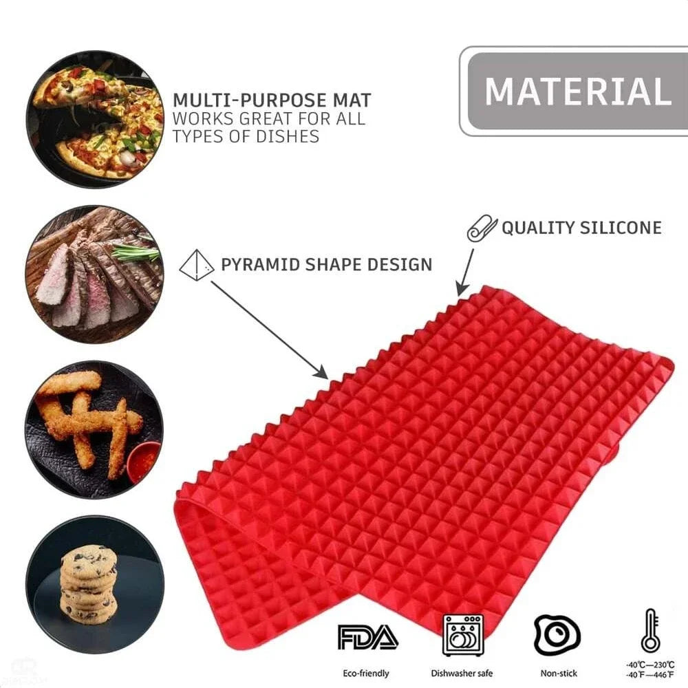 Non-Stick Silicone Pyramid Baking Mat – Heat Resistant Cooking & BBQ Mat